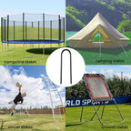 Heavy Duty Trampoline Anchors High Wind U-Shaped Sharp Ends Ground Anchor Galvanized Steel 11.8inch Safety Stakes for Soccer, Tents and Garden Decorations (Black 8pcs)