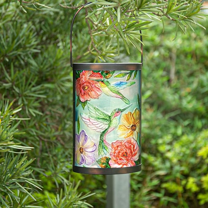 Hanging Solar Lantern Outdoor Waterproof LED Hummingbird Solar Lights Outdoor Decorative Solar Lanterns Tabletop Lamp for Patio Garden Yard Decor