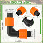 Tujoe 50 Pcs Drip Irrigation 90 Degree Elbow Fitting 5/8 Inch Universal Elbow Connector with Locking Fitting Compatible with Most 16-17 mm Garden Hose Tubing Sprinkler Systems