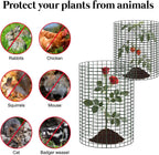 10 Pack Round Plant Protector from Animals, 12'' x 24'' and 12'' x12'' Metal Plant Cages to Keep Animals Out, Garden Protection Bunny Barricades, Wire Plant Protectors for Rabbits Chicken Duck