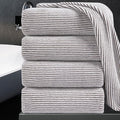 4 Piece Bath Towel Set 35"x70"Oversized Bath Towel for Bathroom Ultra Soft Fluffy Extra Large Bath Sheet Luxury Premium Bathroom Towel Highly Absorbent Quick Dry Shower Towel for Hotel Spa,Brown White
