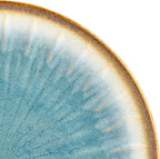 Gibson Elite Mayfair Bay Embossed Double Bowl Dinnerware Set, Service for 4 (16pcs), Blue