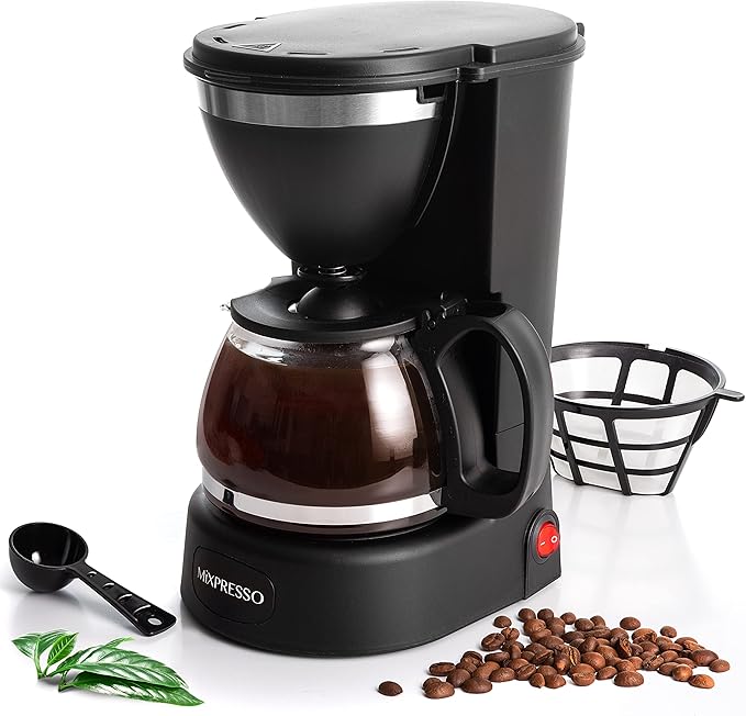 Drip Coffee Maker by Mixpresso Coffee (6 Cups), Black