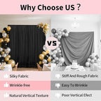 10x10ft Backdrop Curtains for Parties, 2 Panels 5x10ft Photography Backdrop Curtain with Rod Pocket,Backdrop Polyester Background Drapes,Wedding Backdrop Drapes for Birthday Baby Shower Home Decor