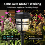 XMCOSY+ Solar Pathway Lights Outdoor, High Lumens LED Garden Lights with 2 Lighting Modes, Solar Powered Light, IP65 Waterproof Auto ON/Off for Yard Walkway Driveway Decor (Warm & Cool White)