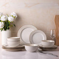 GBHOME Ceramic Dinnerware Sets,12 pcs Embossed Elegant Stoneware Plates and Bowls Sets, Housewarming Wedding Gift | Dishwasher & Microwave Safe | Dishes Set Service for 4