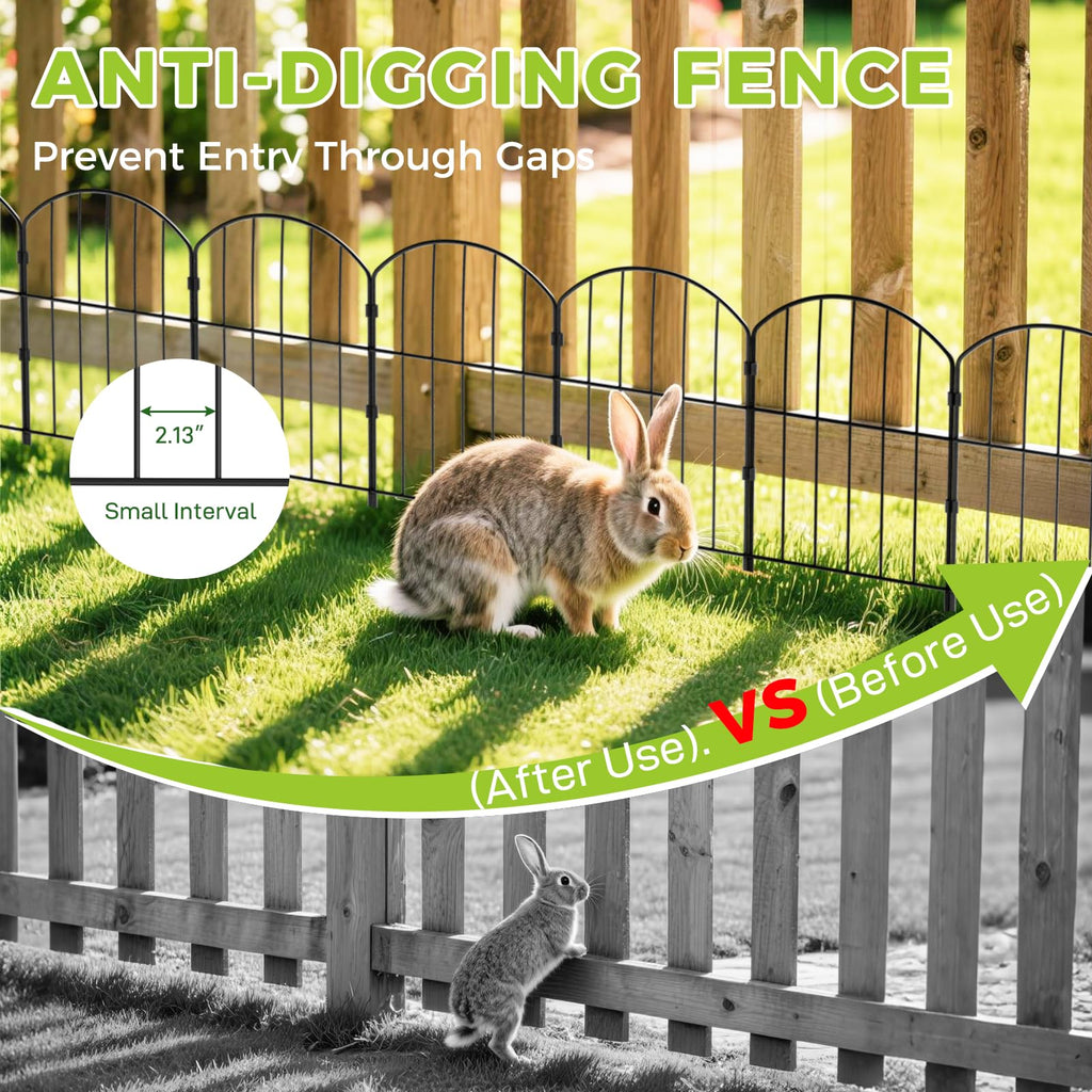 VANCASTLE Decorative Garden Fence Outdoor, 10.5ft (L) x 24in (H), 10 Panels