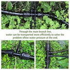 100FT 1/2 Inch Drip Irrigation Tubing with 10 Pack 1/2" to 1/4" Drip Irrigation Fittings, Drip Line Hose & Push-to-Fit 3-Way | 4-Way | 6-Way Splitter Connectors, for Drip Irrigation System