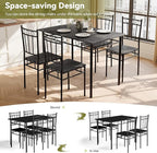 5 Piece Dining Table Set, Wood Kitchen Table and Chairs for Small Space,Breakfast Nook,Easy Assembly,Black