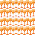 Plastic Wine Glasses，Plastic Goblets Vintage Style Cordial Drinking Glasses for Wedding Reception, Grand Event Party Supplies (48, Pumpkin orange)