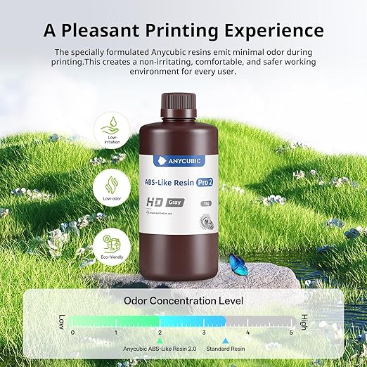 ANYCUBIC 2nd Gen Resin Technology ABS-Like Resin 2.0 Bundle, 3D Printer Resin with High Toughness, More Precise Details, Wide Compatibility for All LCD Resin 3D Printers (Clear, 2kg in Total)