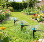 Adjustable Drip Irrigation Emitters Vortex: Fan Shape Water Flow Bubbler Stake Irrigation Dripper with Lock Barbed for 1/4 inch Tubing for Garden Watering System (50PK)