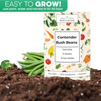Woods Creek Seeds: Contender Bush Bean Seeds for Planting - Non-GMO Green Bean Seeds for Planting - Tender Stringless Variety - USA Grown Heirloom Bush Beans Vegetable Seed for Outdoors and Indoors