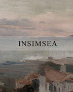 InSimSea Framed Wall Art for Living Room - Vintage Coastal Town Landscape Canvas - Rustic Farmhouse Decor for Office - Retro Room Decorations 9x11in