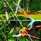 GARCARE Hedge Clippers Pruning Shears 4 in 1 Set High Carbon Steel Folding Saw, Branch Cutter, Tree Pruner, Garden Scissors, Tree & Shrub Care Kit
