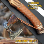 SHINY CRAFTS®- Custom Viking Hatchet – Rustic Gift for Men Handmade Axe for Camping, Groomsmen, Retirement, or Outdoor Enthusiasts (SCA-06)