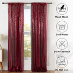 ShinyBeauty Burgundy Sequin Curtain Backdrop 2 Panels 4FTx8FT Photo Curtain Backdrop Curtain Panels 96 Inches Long -190522E