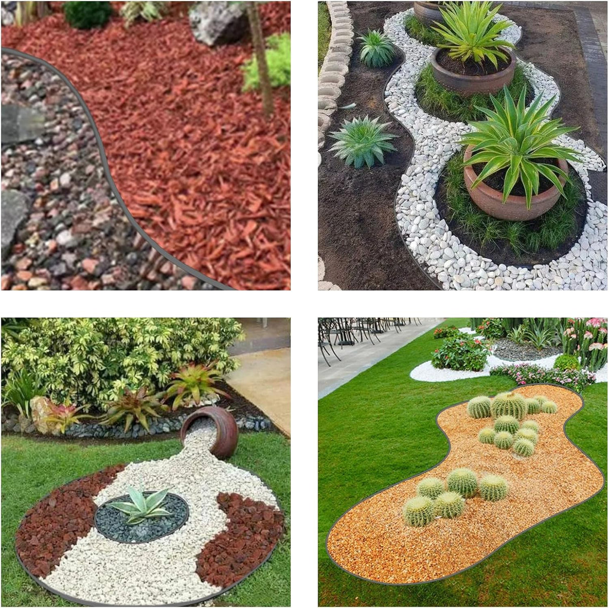 Garden Edging,33ft Landscape Edging Borders Garden Border Edging【4 INCH Hight】 Flexible Lawn Edging Include 30 Stakes,Paver Edging for Yard, Lawn, Gardens(Grey)