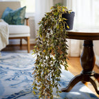 Artificial Hanging Plant 2 Pcs Faux Plant Ivy Vine Faux Eucalyptus Vines Fake Potted Greenery for Wall Living Room Home Shelf Office Bathroom Outdoor Indoor Decor (Type 3)