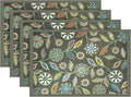 Snycler Table Runner Boho Table Runners Vintage Elegant Farmhouse Table Center Linen Decor for Home Dining Party Entrance (12x18 Inch,Set of 4) Gray&Green