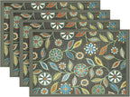 Snycler Table Runner Boho Table Runners Vintage Elegant Farmhouse Table Center Linen Decor for Home Dining Party Entrance (12x18 Inch,Set of 4) Gray&Green