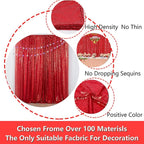 JYFLZQ Red Sequin Backdrop Curtains 4ft x 6.5ft 1 Panel Glitter Photo Booth Backdrops Sparkly Photography Background Drapes for Parties Wedding Bridal Showers