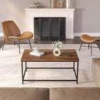 SAYGOER Coffee Table Simple Modern Rectangular Center Table Open Space Minimalist for Living Room Home Office Industrial Cocktail Tables, 39.37 x 19.69 x 17.72, Dark Walnut