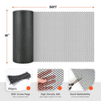 16IN x 50FT Plastic Chicken Wire Mesh, Chicken Wire for Floral Arrangements, Chicken Wire Mesh for Crafts with 100 Pcs Zip Ties, Mesh Fence for Dogs, Deers, Poultry