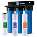 iSpring Anti-Scale Whole House Water Filter System w/Sediment, Polyphosphate, and Carbon Block Water Filters, 3-Stage Water Descaler and Water Filter, Model: WGB32B-DS
