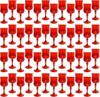 Plastic Wine Glasses，Plastic Goblets Vintage Style Cordial Drinking Glasses for Wedding Reception, Grand Event Party Supplies (48, Red)