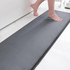 Smiry Memory Foam Bath Mat 47x20, Extra Soft and Absorbent Bathroom Mats, Non Slip Washable Carpet for Floor, Shower and Tub, Dark Grey