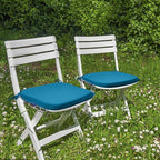 SleepMan Outdoor 17"x16" Chair Cushions with Ties Set of 8, Water Resistant All Weather U-Shape Seat Pads for Patio Garden Furniture Indoor Fade Resistant Patio Cushions (Indigo Blue)