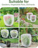 Bird Netting for Garden Protection - 4 Pack Garden Netting Pest Barrier with Drawstring,Mosquito Net Tomato Protective Cover Garden Plant Netting for Blueberry Bushes (4.9 Ft x 4 Ft/4 Pack)