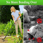 Garden Hoe, Heavy Duty Hula Hoe Garden Tool for Weeding, Adjustable Handle 37-82 Inch Cultivator Stirrup Hoe, Action Scuffle Loop Hoe with Rake 2-in-1 Gardening Tool