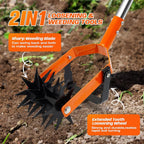 72 Inch Rotary Cultivator Tool, Hand Tiller for Gardening, 2-in-1 Garden Cultivator with Adjustable Handle for Loosening Soil and Weeder