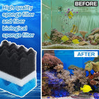 6 Pcs Aquarium Filters Bio Sponge Sets Compatible with Fluval 406/407, Including 2 Blue 2 White 2 Black Bio Sponge for Replacement Filter Media Kit