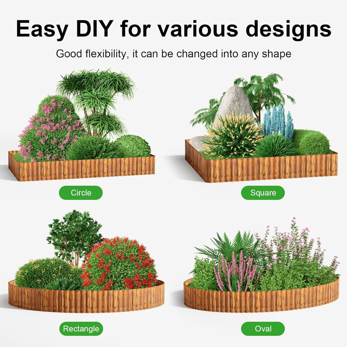 Land Guard Corrugated Garden Edging Border,12" x 25' Landscape Paver Edging, Tall Landscape Edging, Fence for Garden, Flower Bed, Lawn and Landscape Edging (Rusty)