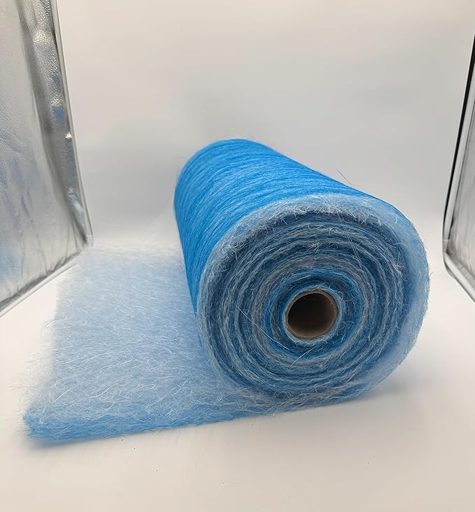 Paint Booth Exhaust Fiberglass Filter Roll, Blue/White Paint Arrestor for Spray Booth (48" x 200ft)