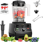 Biolomix Professional Smoothie Blender, 2200W High Power with 68oz Pitcher, Smart Presets, Blender for Kitchen, Ice, Soup (Extra Parts + 600ML Grinding Cups)