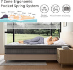 King Mattress, 14 Inch Gel Memory Foam Pocket Coils Springs Hybrid Mattresses, Medium Firm King Size Mattress in a Box, CertiPUR-US Certified, Cool & Support Comfort