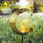 ZKLiLi Solar Lights Garden Decorations,Moon Fairy Light,Solar Statues Outdoor Decor,Warm LED Light for Pathway Lawn Patio Courtyard Gifts for Mom Grandma Women