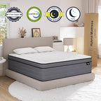 Queen Mattress, 14 Inch Hybrid Mattress Queen Size in a Box with Cooling Gel Memory Foam and Individual Pocket Springs|Motion Isolation&Pressure Relief