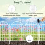 32.5ft(L) x 22in(H) Panels Garden Fence, 30 Panels Arched No Dig Fence, Decorative Animal Barrier Fencing with Ground Stake, Rustproof Metal Garden Edging Border for Dog, Outdoor Patio Decor, White
