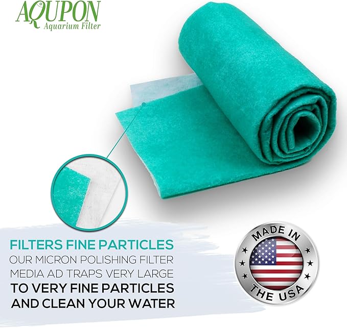 Aquarium Polishing Filter Pad 100 Micron Filters - Media Pads - Cut to Fit 24" by 36" - for Fish Tanks, Aquaculture, Hydroponics - USA Manufacturer (2 Pack)