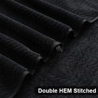 Ultra Soft 8 Piece Textured Bath Towel Set for Bathroom Shower Pool, Kitchen, Quick Dry, Lightweight Highly Absorbent - 2 Oversized Bath Towel Sheets, 2 Hand Towels, 4 Washcloths - Black