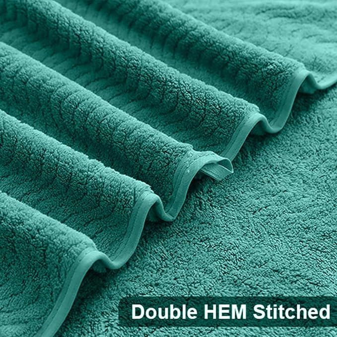 Ultra Soft Bath Towel Set of 4, Extra Large Textured Microfiber Luxury Towels 35x70 in, Quick Dry, Highly Absorbent, Fluffy, Oversized, for Bathroom Shower Pool Hotel Beach