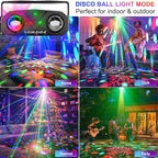 Disco Ball Light,Party Disco Dj Strobe Ocean Star Projector Dance Light Sound Activated with Remote Control Stage Rave for Parties Club Bar Birthday Wedding KTV Christmas Halloween Dancing Décor