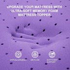 SINWEEK 3 Inch Gel Memory Foam Mattress Topper Ventilated Soft Pressure Relieve Mattress Pad, Breathable Bed Topper, CertiPUR-US Certified, California King Size