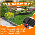 Corrugated Garden Edging,6"×20Ft Galvanized Steel Landscape Edging & Lawn Edging Border,Metal Garden Border for Flower Beds,Garden,Lawn,Raised Beds & Tree Surrounds(Black)