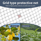 Garden Netting, 15ft x 50ft Black Bird Netting Heavy Duty,Rabbit,Squirrels,Anti Birds,Larger Bees,Deer,Chicken,Cardinals，Animal Fencing for Fruit Tree & Vegetable Garden